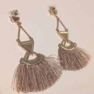 RJ Graziano Gold Geometric Tassel Drop Earrings - Women Jewelry